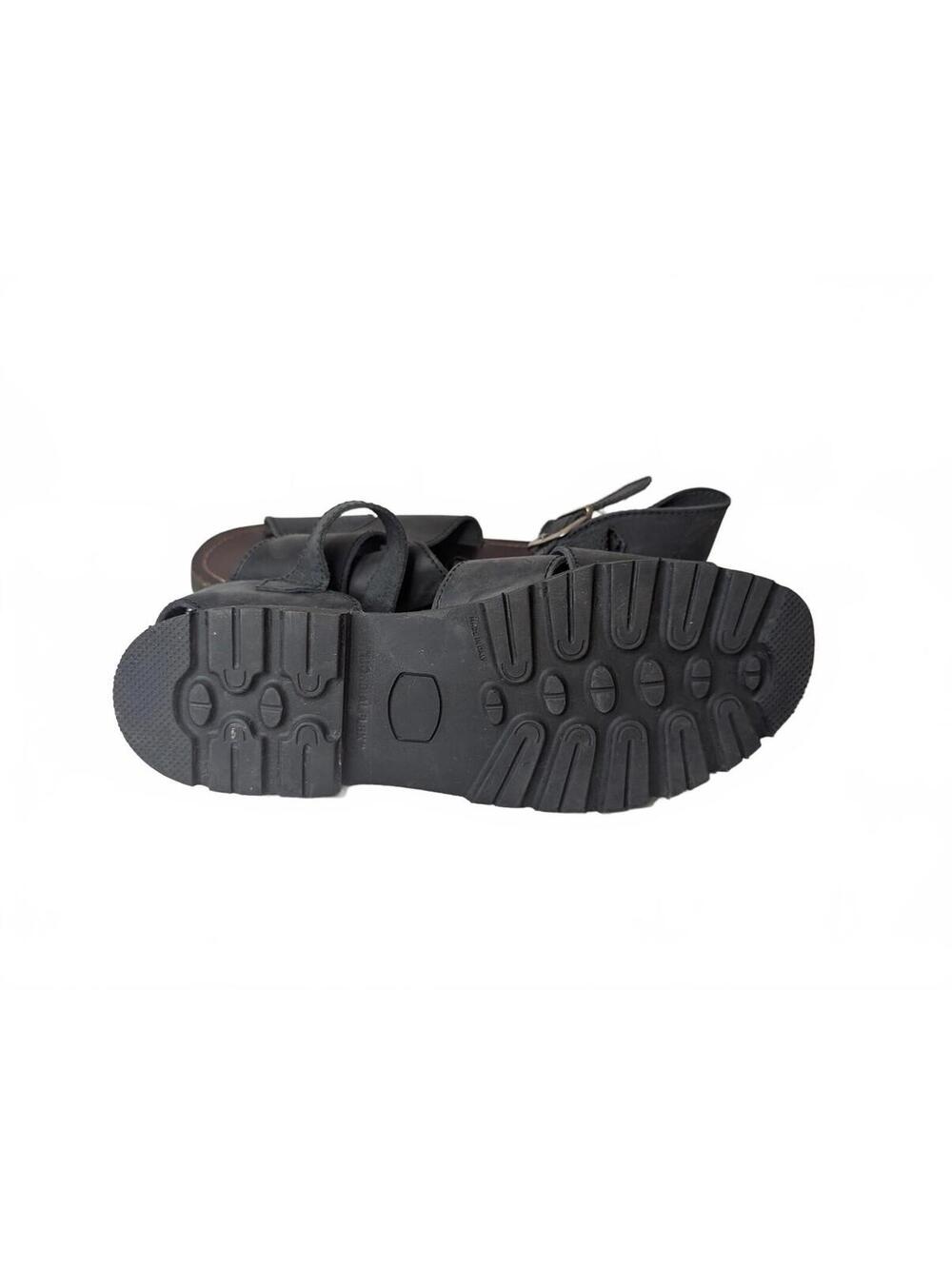 Kenneth Cole Reaction Black Leather Strappy Sandals with Buckle Ankle Strap 11.5 - Picture 5 of 6